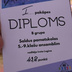 Iegūtais 1.pakāpes diploms.