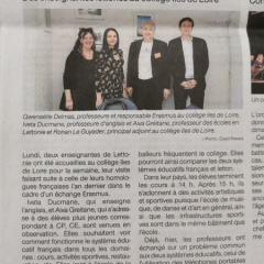 Vizītes atspoguļojums laikrakstā “Ouest France”.