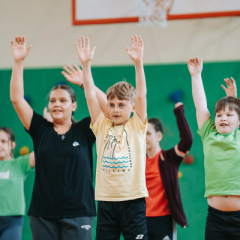 Basketbola nodarbībā kopā ar Latvijas Basketbola savienību.