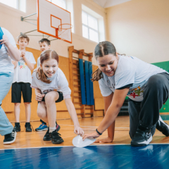 Basketbola nodarbībā kopā ar Latvijas Basketbola savienību.