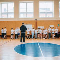 Basketbola nodarbībā kopā ar Latvijas Basketbola savienību.