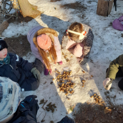 Mācību diena mežā.